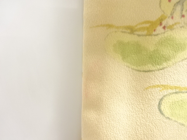  笹松に枝花模様小紋着物